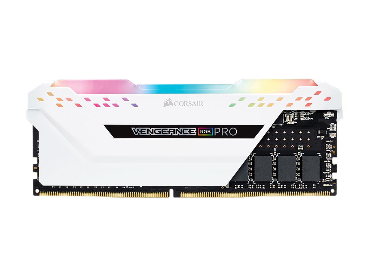 CORSAIR Vengeance RGB Pro 16GB (2 x 8GB) 288-Pin PC RAM DDR4 3200 (PC4 25600) Desktop Memory Model CMW16GX4M2C3200C16W