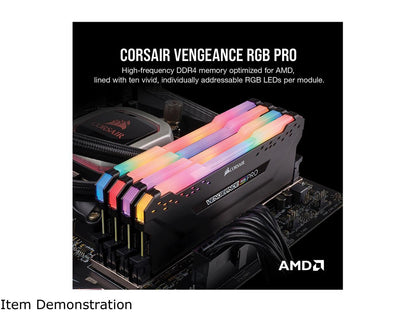 CORSAIR Vengeance RGB Pro (AMD Ryzen Ready) 16GB (2 x 8GB) 288-Pin DDR4 2933 (PC4 23400) AMD Optimized Desktop Memory Model CMW16GX4M2Z2933C16