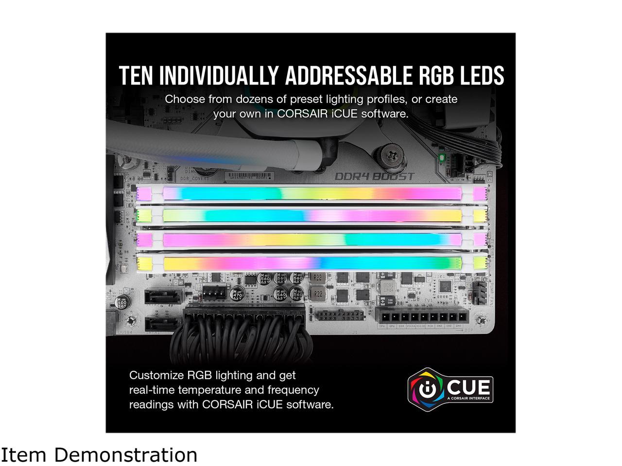 CORSAIR Vengeance RGB Pro 32GB (2 x 16GB) 288-Pin PC RAM DDR4 2666 (PC4 21300) Desktop Memory Model CMW32GX4M2A2666C16W