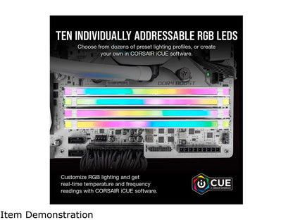 CORSAIR Vengeance RGB Pro 32GB (2 x 16GB) 288-Pin PC RAM DDR4 2666 (PC4 21300) Desktop Memory Model CMW32GX4M2A2666C16W