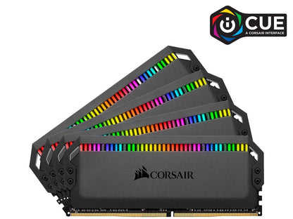 CORSAIR Dominator Platinum RGB 64GB (4 x 16GB) DDR4 3600 (PC4 28800) Desktop Memory Model CMT64GX4M4K3600C18