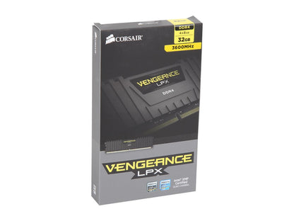 CORSAIR Vengeance LPX 32GB (4 x 8GB) 288-Pin PC RAM DDR4 3600 (PC4 28800) Desktop Memory Model CMK32GX4M4D3600C18
