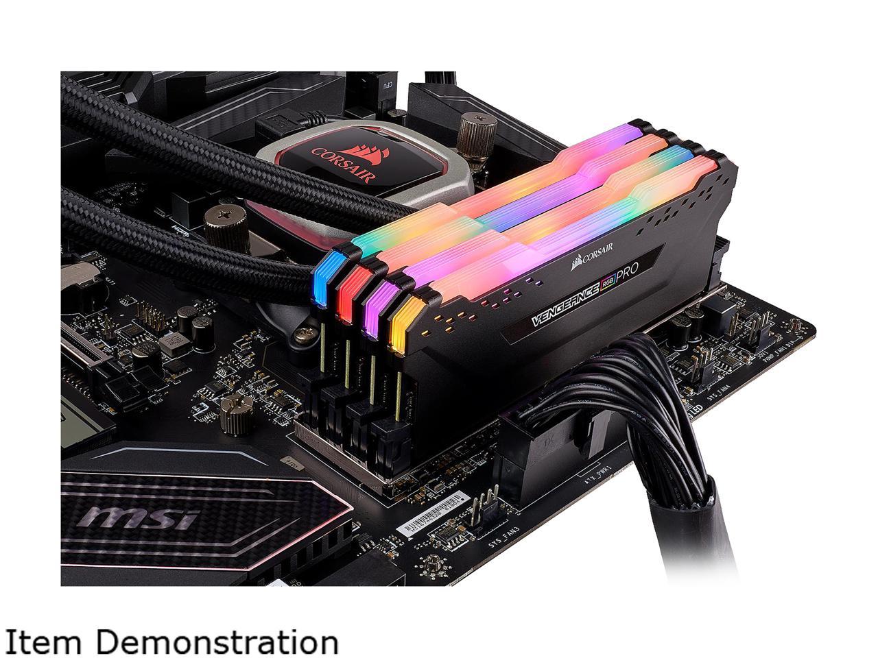 CORSAIR Vengeance RGB Pro 32GB (4 x 8GB) 288-Pin PC RAM DDR4 3600 (PC4 28800) Desktop Memory Model CMW32GX4M4D3600C18