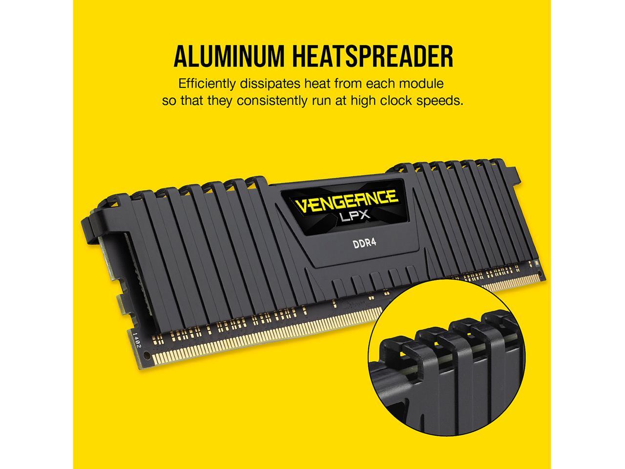 CORSAIR Vengeance LPX 32GB (2 x 16GB) 288-Pin DDR4 3600 (PC4 28800) AMD Optimized Desktop Memory Model CMK32GX4M2Z3600C18