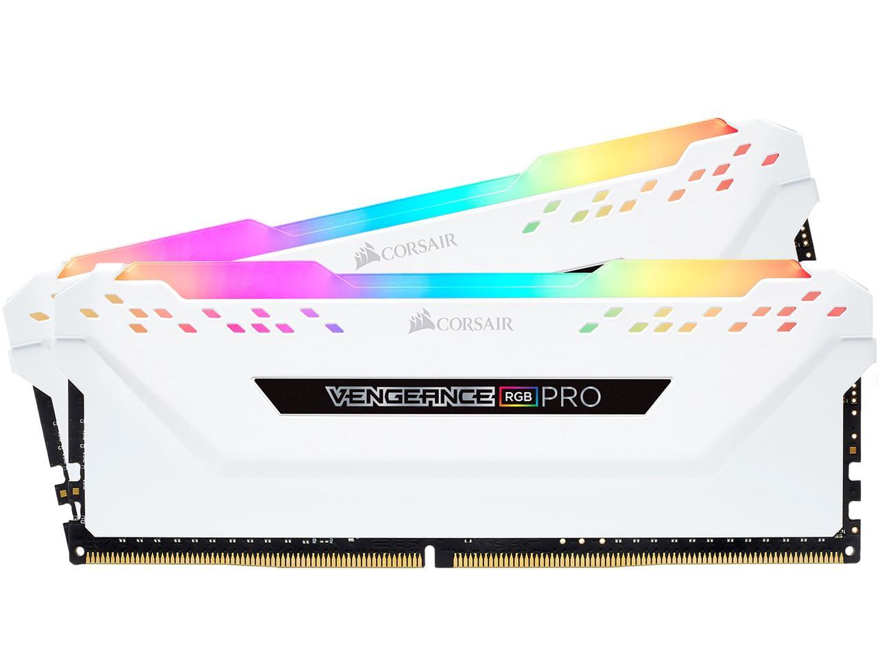 CORSAIR Vengeance RGB Pro 16GB (2 x 8GB) 288-Pin PC RAM DDR4 3600 (PC4 28800) Desktop Memory Model CMW16GX4M2D3600C18W