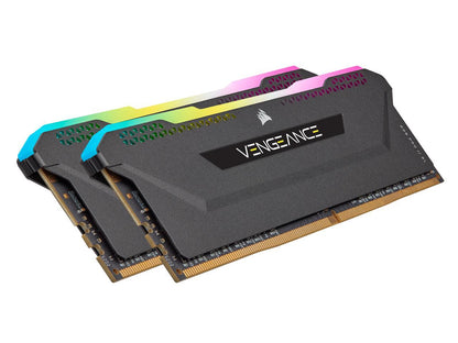 CORSAIR Vengeance RGB Pro SL 32GB (2 x 16GB) 288-Pin PC RAM DDR4 3200 (PC4 25600) Desktop Memory Model CMH32GX4M2E3200C16