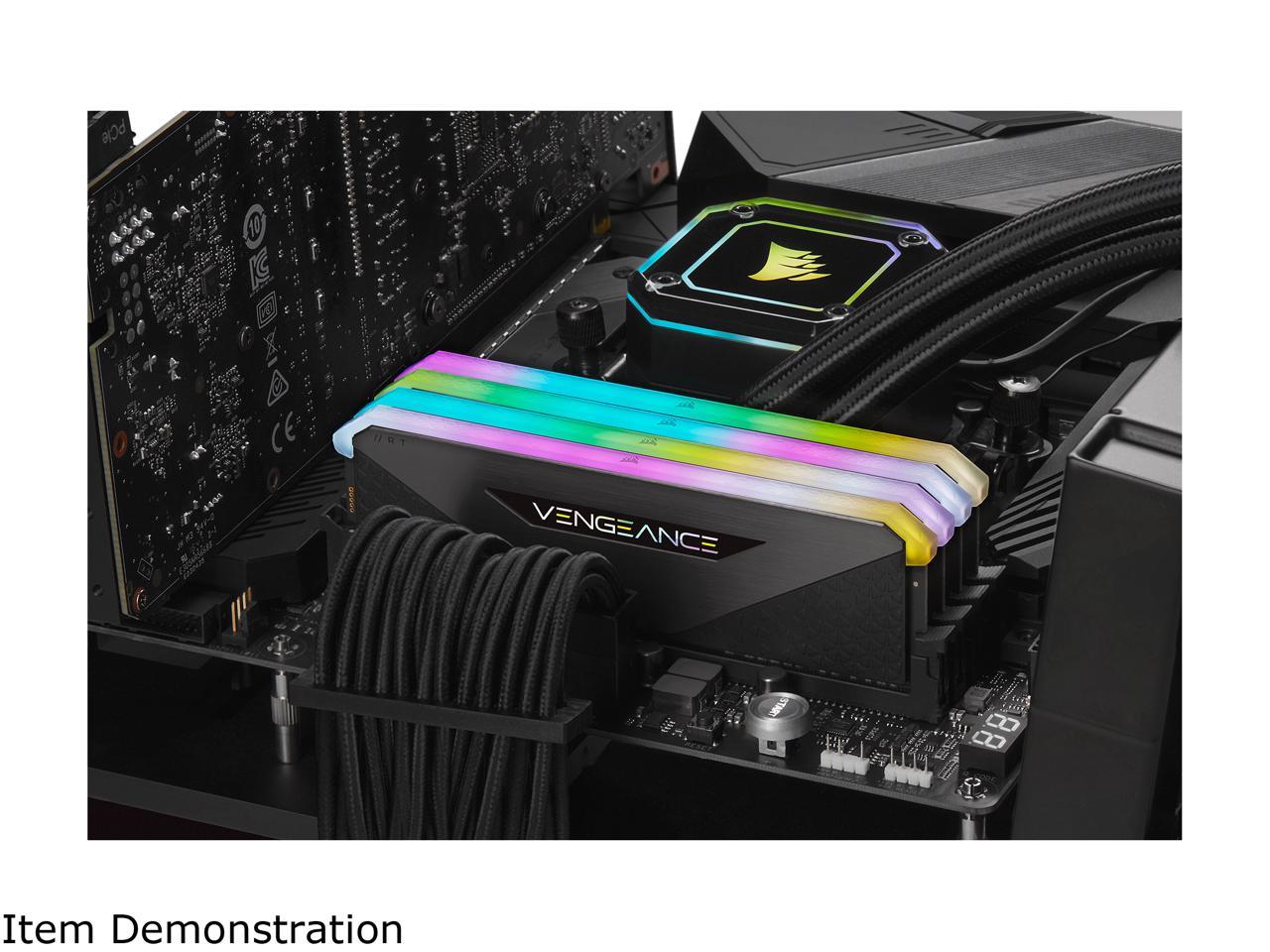 CORSAIR Vengeance RGB RT 32GB (2 x 16GB) 288-Pin DDR4 SDRAM DDR4 3200 (PC4 25600) AMD Optimized Desktop Memory Model CMN32GX4M2Z3200C16