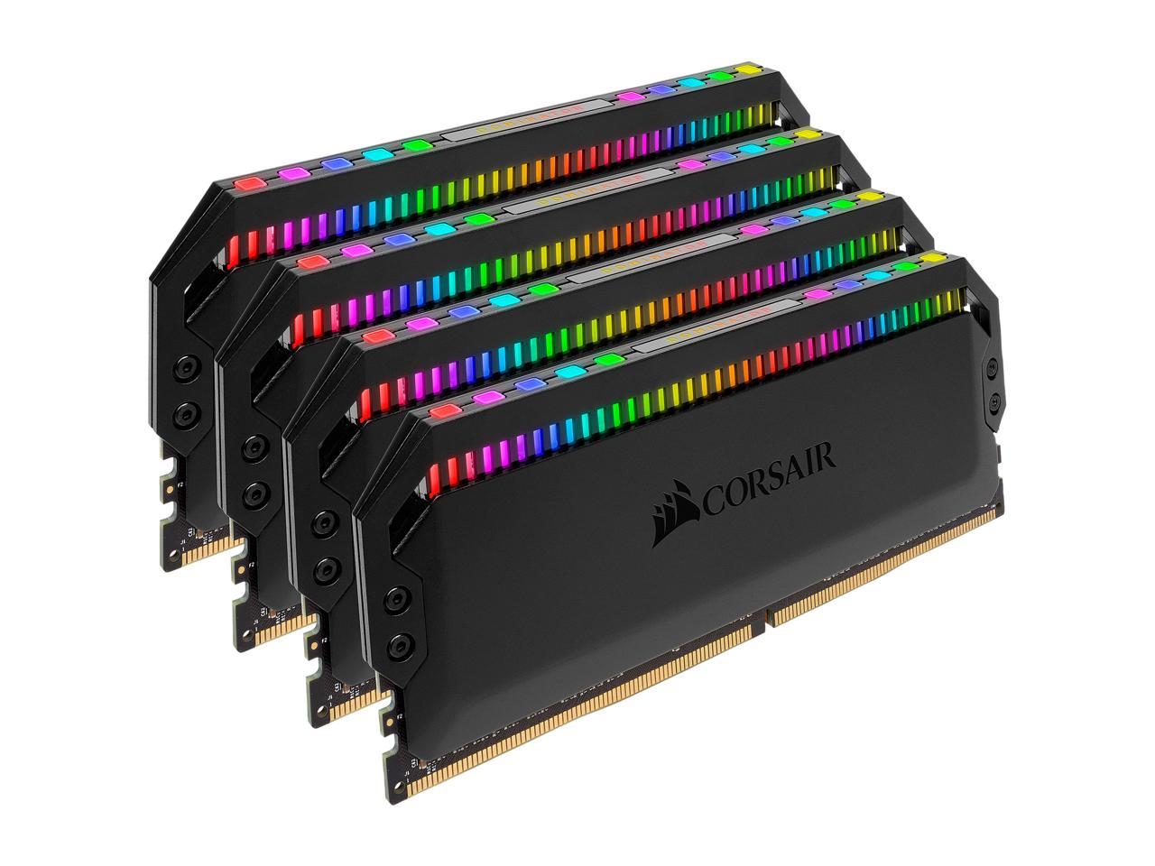 CORSAIR Dominator Platinum RGB 128GB (4 x 32GB) 288-Pin PC RAM DDR4 3600 (PC4 28800) Desktop Memory Model CMT128GX4M4D3600C18