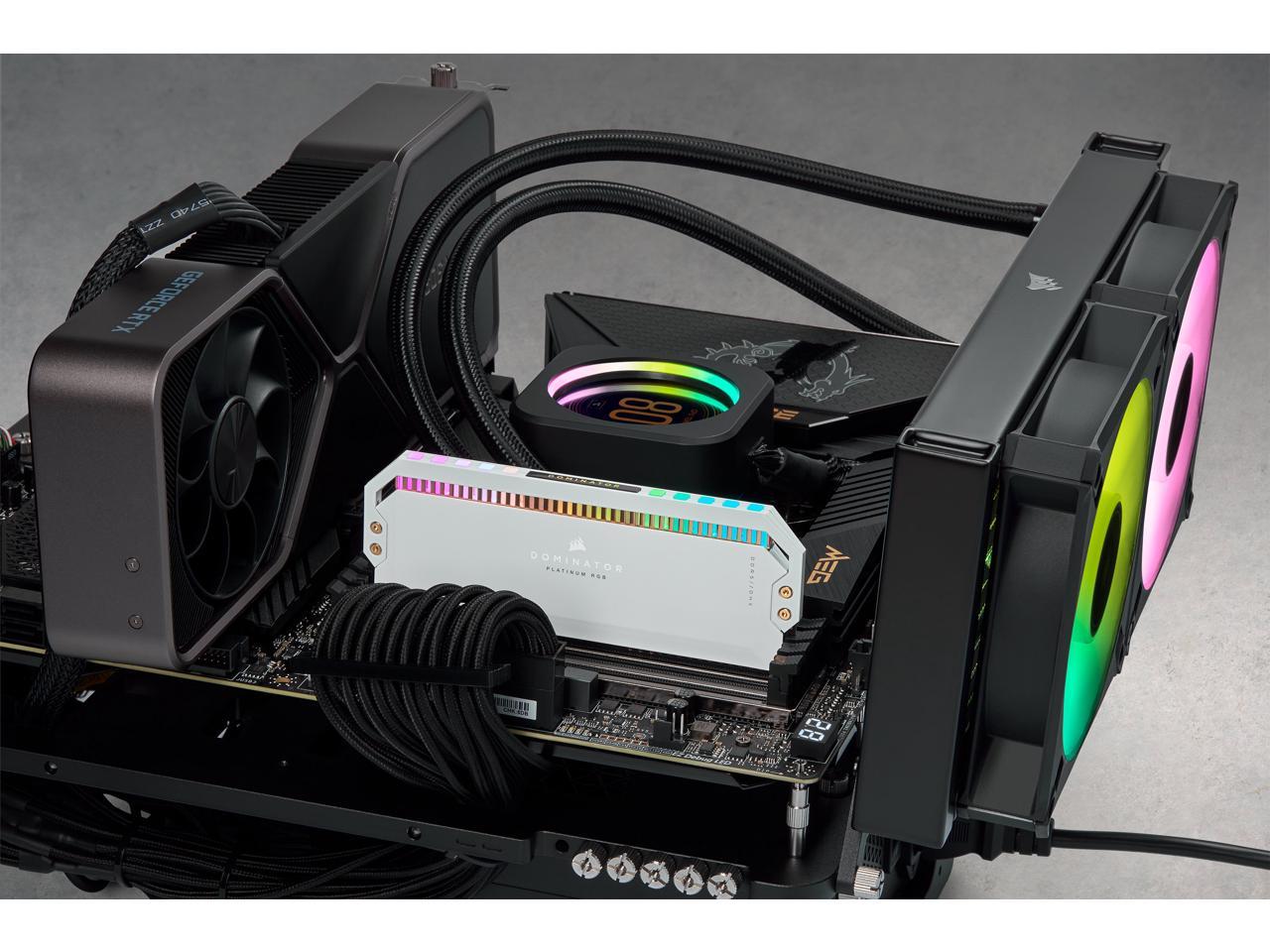 CORSAIR Dominator Platinum RGB 32GB (2 x 16GB) DDR5 5200 (PC5 41600) Desktop Memory Model CMT32GX5M2B5200C40W