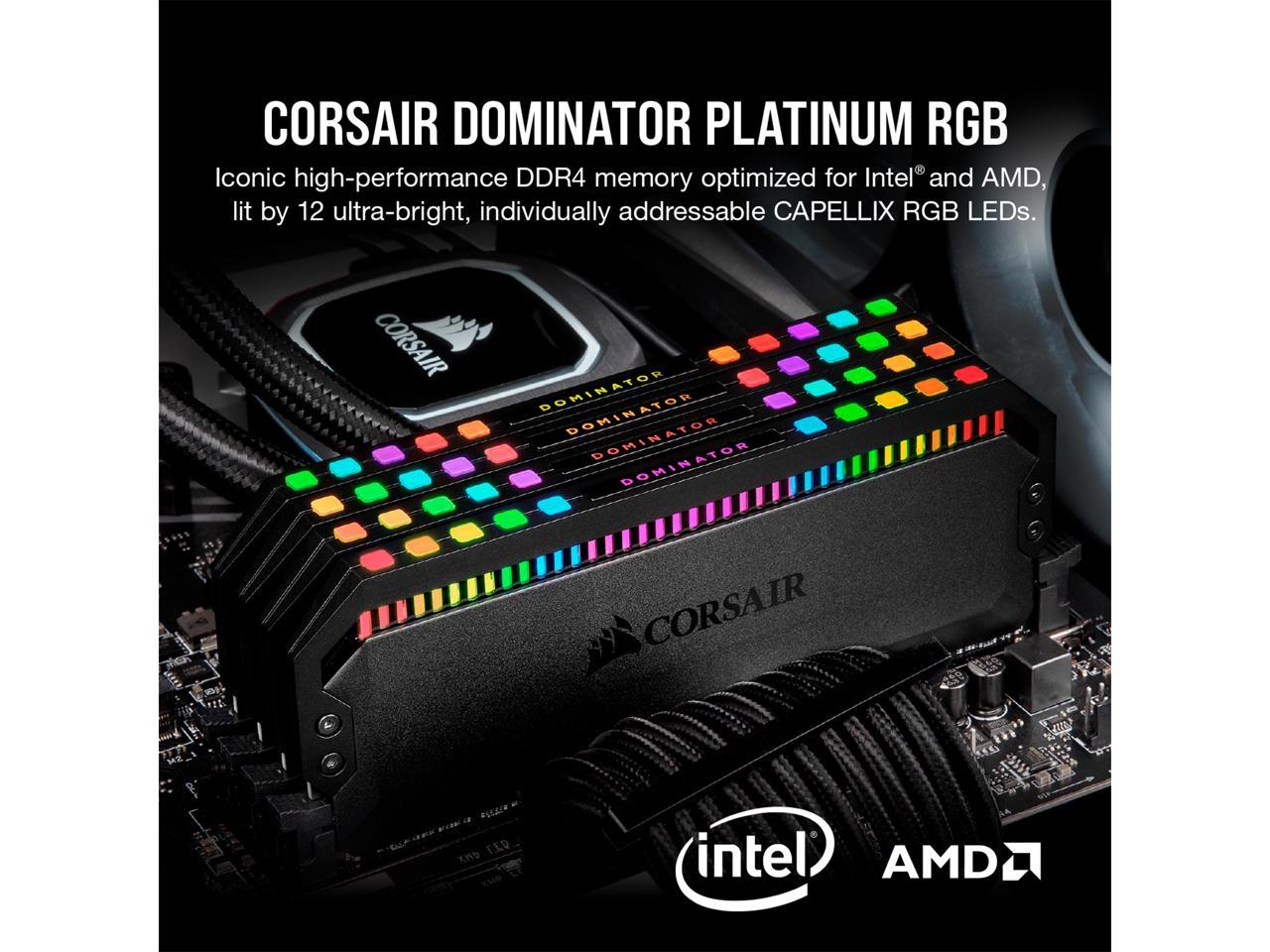 CORSAIR Dominator Platinum RGB 32GB (2 x 16GB) DDR5 6000 (PC5 48000) Desktop Memory Model CMT32GX5M2B6000C30
