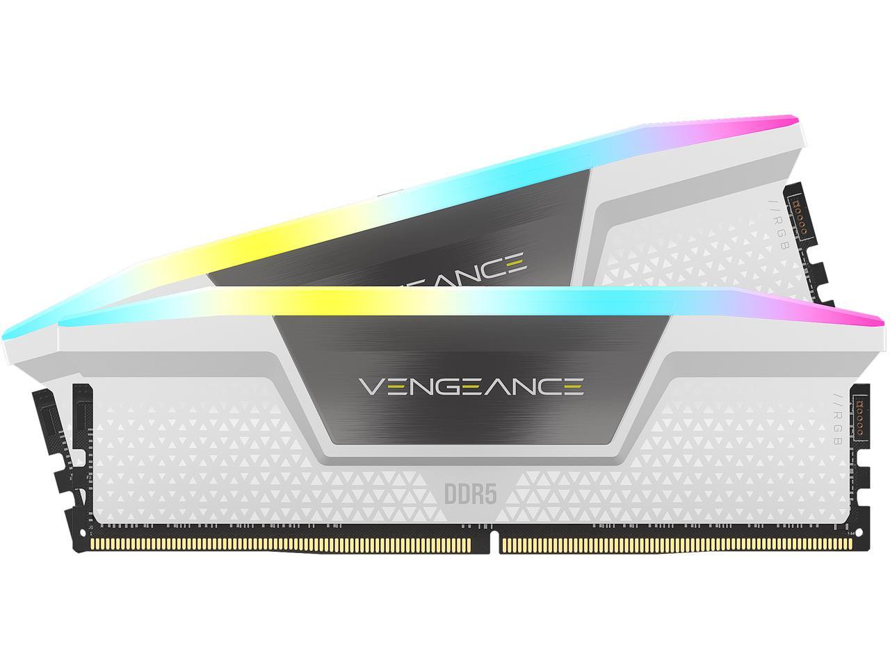 CORSAIR Vengeance RGB 64GB (2 x 32GB) 288-Pin PC RAM DDR5 5600 (PC5 44800) Desktop Memory Model CMH64GX5M2B5600C36W