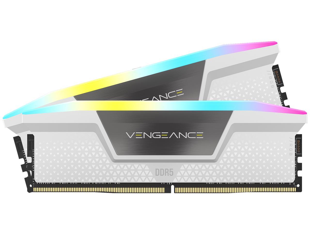 CORSAIR Vengeance RGB 64GB (2 x 32GB) 288-Pin PC RAM DDR5 6000 (PC5 48000) Desktop Memory Model CMH64GX5M2B6000C30W