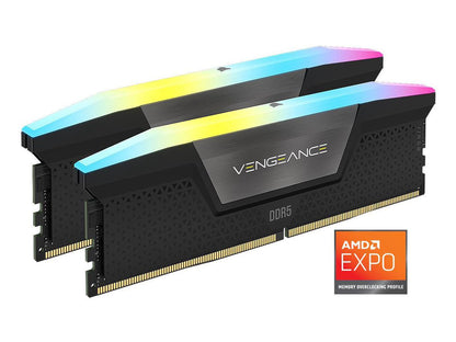 CORSAIR Vengeance RGB 32GB (2 x 16GB) 288-Pin PC RAM DDR5 6400 (PC5 51200) Desktop Memory Model CMH32GX5M2B6400C32