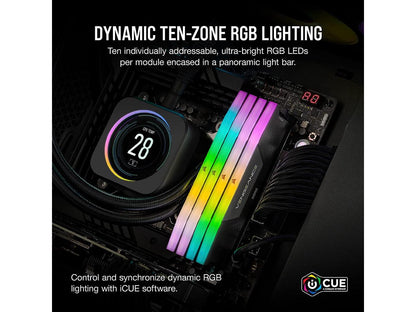 CORSAIR Vengeance RGB 32GB (2 x 16GB) 288-Pin PC RAM DDR5 6000 (PC5 48000) Desktop Memory Model CMH32GX5M2B6000C40L