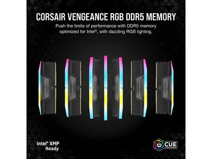 CORSAIR Vengeance RGB 64GB (2 x 32GB) 288-Pin PC RAM DDR5 6000 (PC5 48000) Desktop Memory Model CMH64GX5M2N6000C30