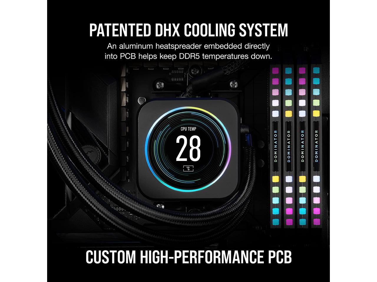 CORSAIR Dominator Platinum RGB 32GB (2 x 16GB) 288-Pin PC RAM DDR5 5200 (PC5 41600) XMP 3.0 AMD EXPO desktop memory Model CMT32GX5M2B5200Z40