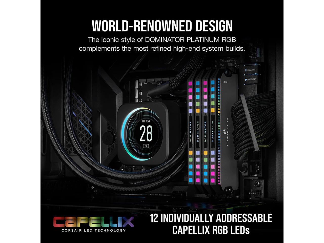 CORSAIR Dominator Platinum RGB 64GB (2 x 32GB) DDR5 6000 (PC5 48000) Desktop Memory Model CMT64GX5M2B6000Z30