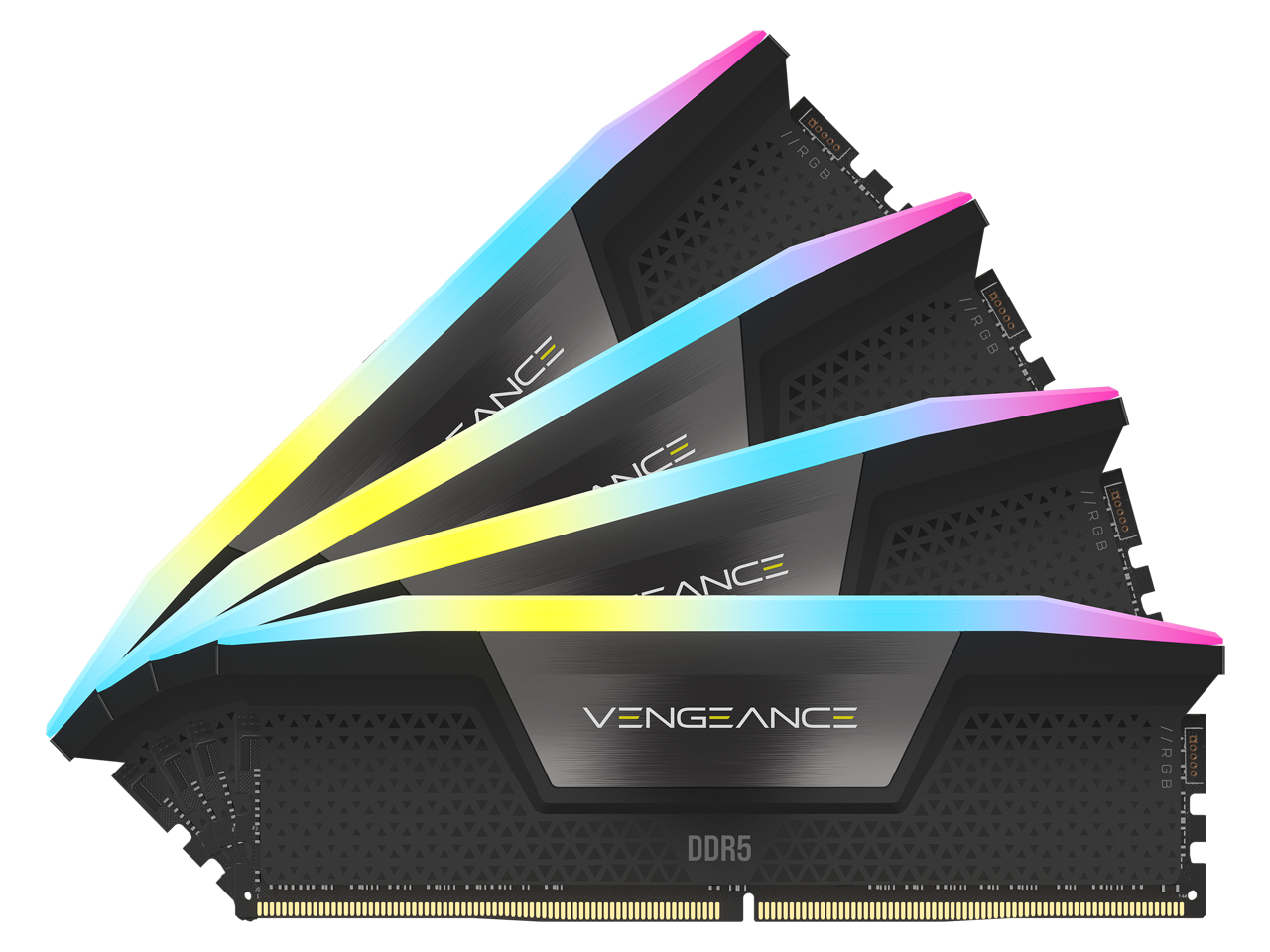 CORSAIR Vengeance RGB 96GB (4 x 24GB) 288-Pin PC RAM DDR5 6400 (PC5 51200) Desktop Memory Model CMH96GX5M4B6400C32