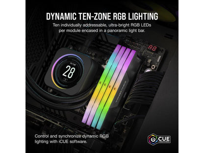 CORSAIR Vengeance RGB 192GB (4 x 48GB) 288-Pin PC RAM DDR5 5200 (PC5 41600) Desktop Memory Model CMH192GX5M4B5200C38