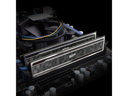Silicon Power Gaming DDR4 16GB Kit (2 x 8GB) 3600MHz (PC4 28800) C18 Desktop Memory Module Ram with Heatsink Camouflage Grey (SP016GXLZU360BDAJ5)