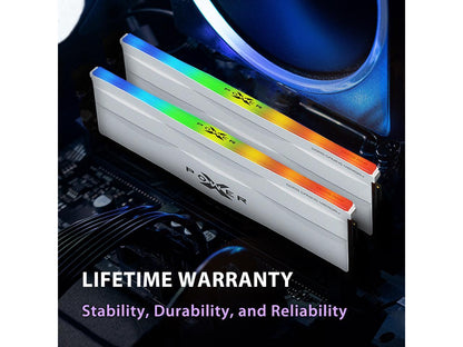 Silicon Power DDR5 32GB (16GBx2) Zenith RGB 5600MHz (PC5-44800) 288-pin CL40 1.25V UDIMM Desktop Memory Module RAM SP032GXLWU560FDH Metallic White