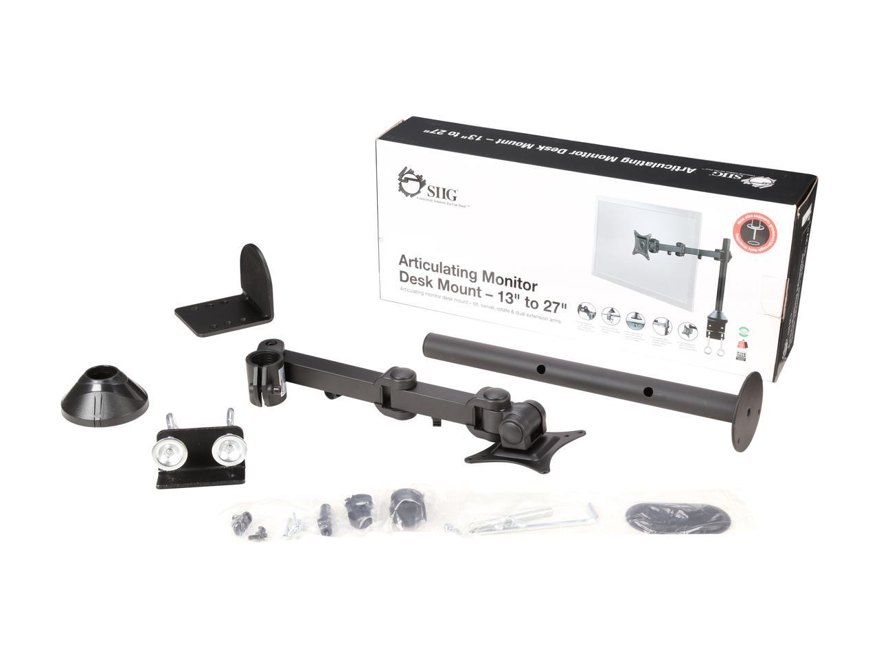 SIIG CE-MT0P11-S1 Articulating Monitor Desk Mount – 13" to 27"
