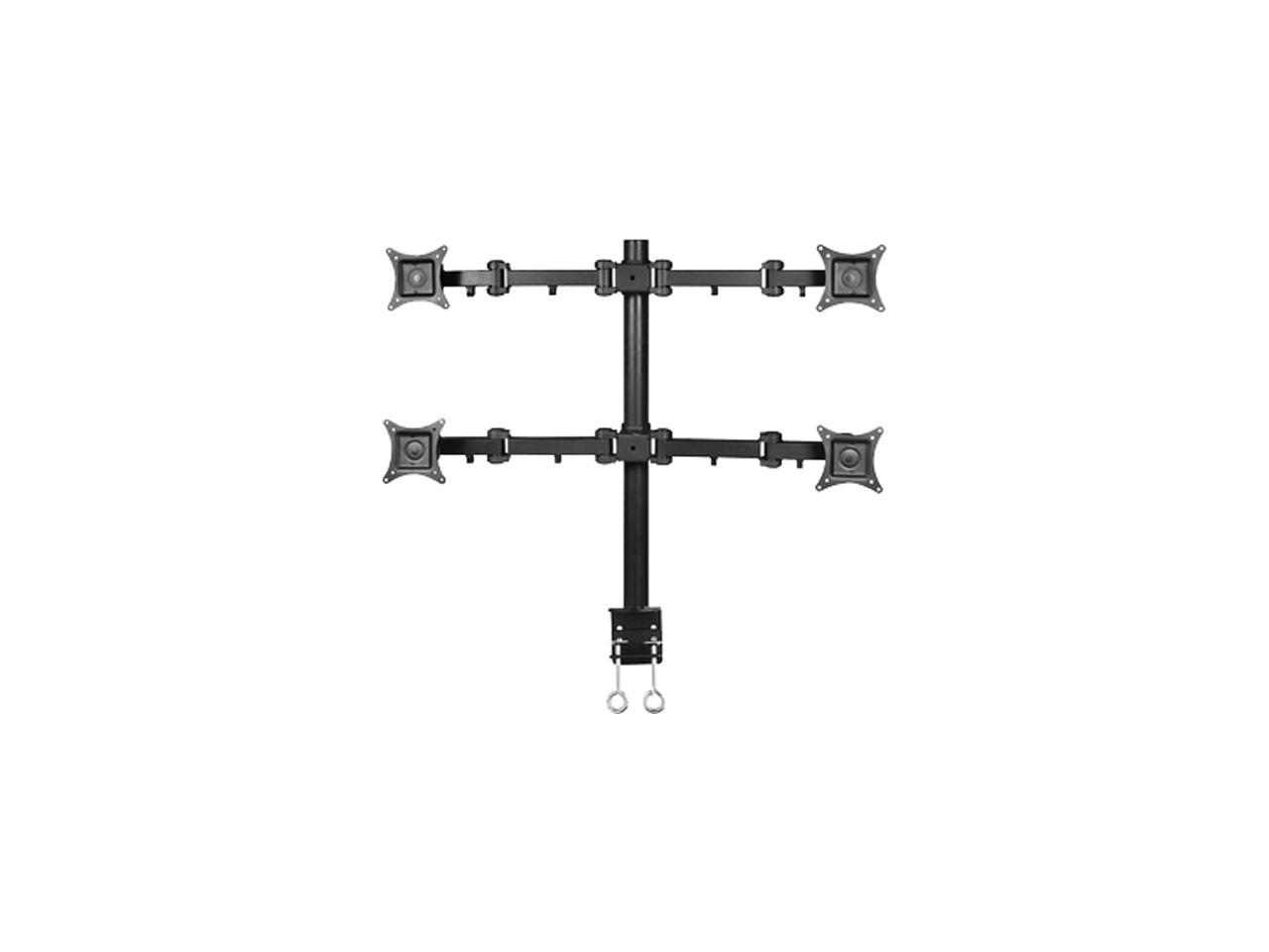 SIIG CE-MT0S12-S1 Articulating Quad Monitor Desk Mount - 13" to 27"