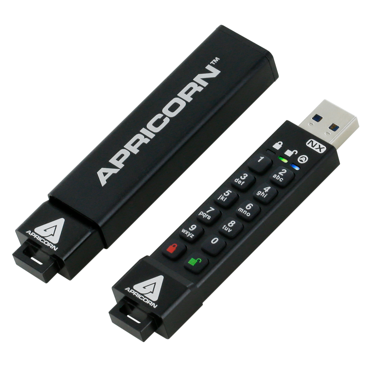 Apricorn Aegis Secure Key 3 NX 8GB 256-bit Encrypted FIPS 140-2 Level 3 Validated Secure USB 3.0 Flash Drive, ASK3-NX-8GB