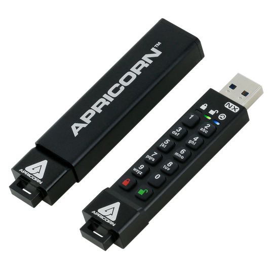 Apricorn Aegis Secure Key 3 NX 8GB 256-bit Encrypted FIPS 140-2 Level 3 Validated Secure USB 3.0 Flash Drive, ASK3-NX-8GB