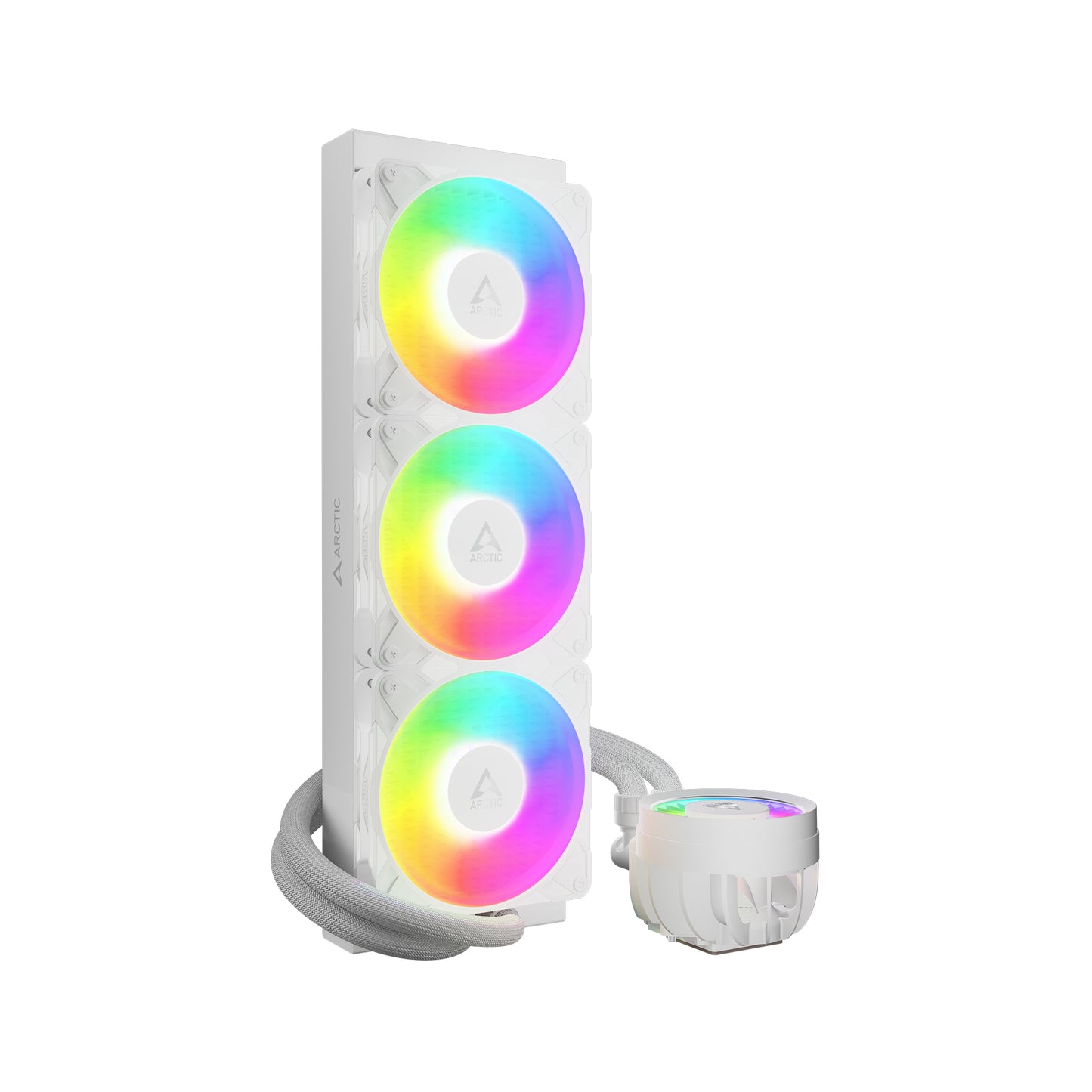 ARCTIC Liquid Freezer III Pro 360 A-RGB AIO CPU Cooler 3 x 120 mm Water Cooling 38 mm Radiator PWM Pump VRM Fan AMD AM5/AM4 Intel LGA1851/1700 Contact Frame White Model ACFRE00188A