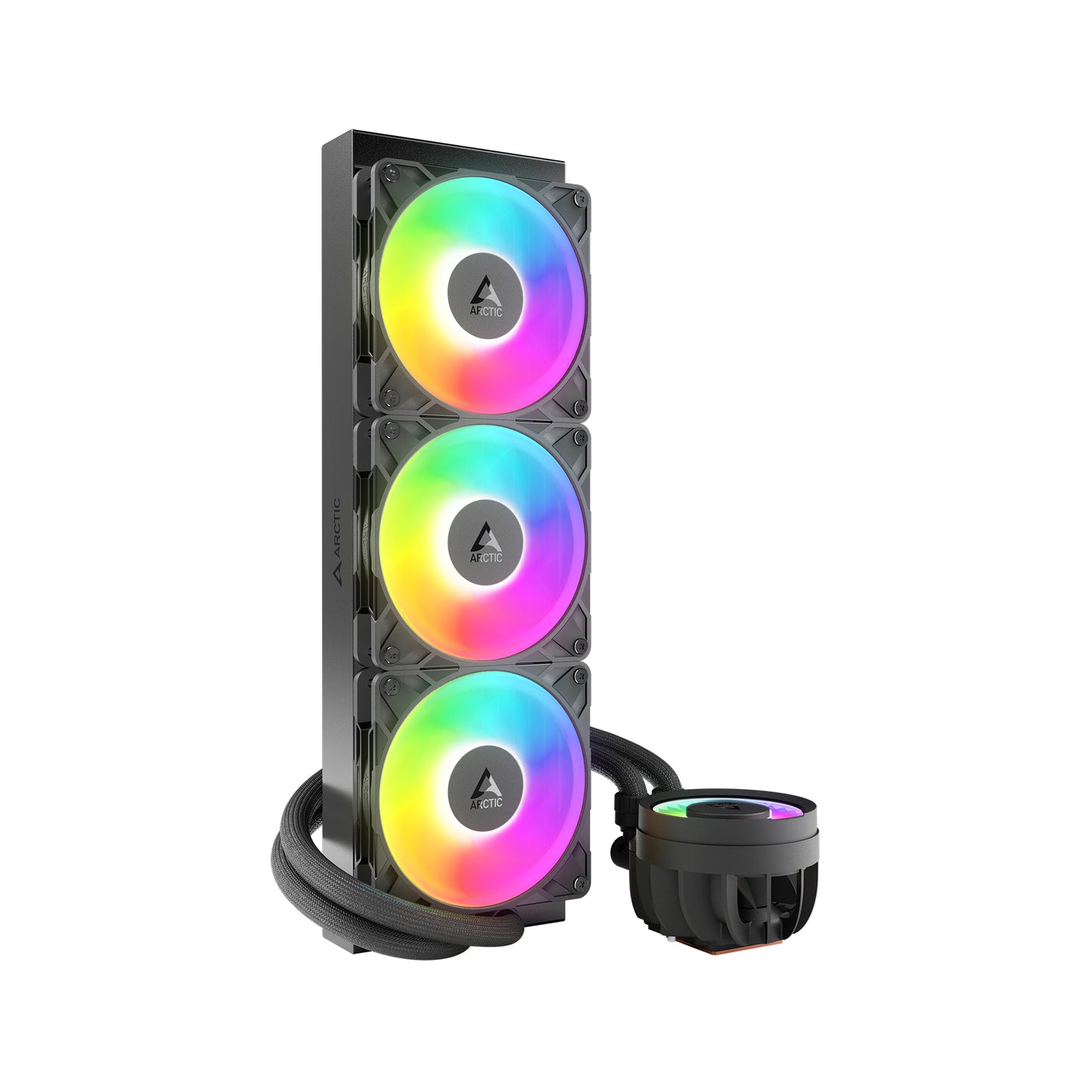 ARCTIC Liquid Freezer III Pro 360 A-RGB AIO CPU Cooler 3 x 120 mm Water Cooling 38 mm Radiator PWM Pump VRM Fan AMD AM5/AM4 Intel LGA1851/1700 Contact Frame Black Model ACFRE00184A