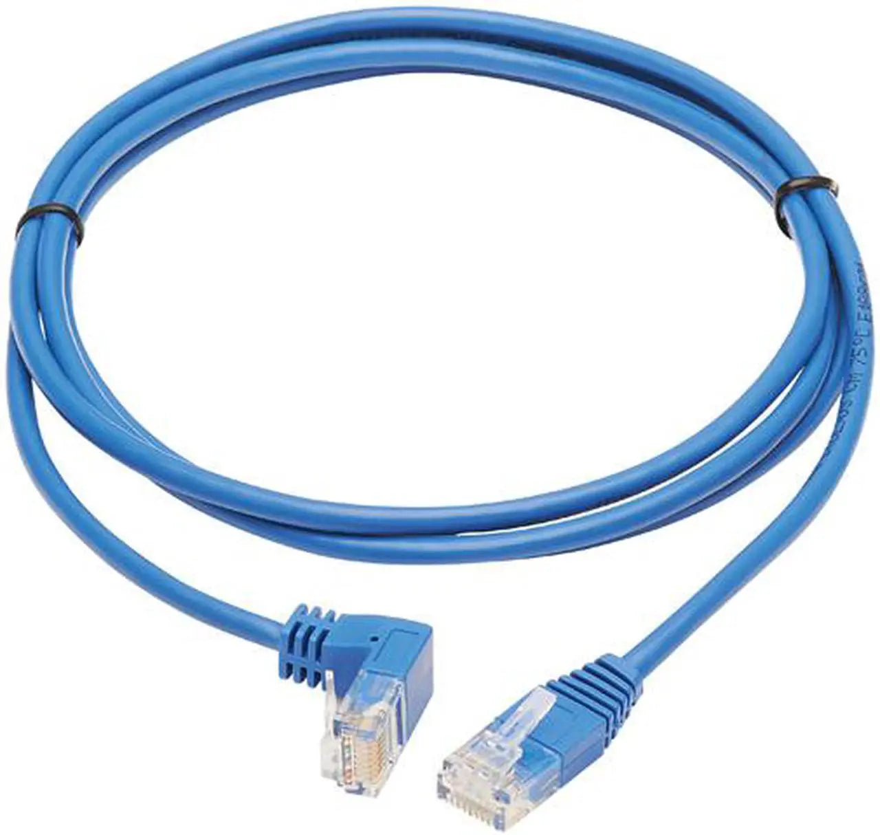 TRIPP LITE N204-S07-BL-DN 7 ft. Cat 6 Blue Down-Angle Cat6 Gigabit Molded Slim UTP Ethernet Cable -RJ45 Right-Angle Down M to RJ45 M