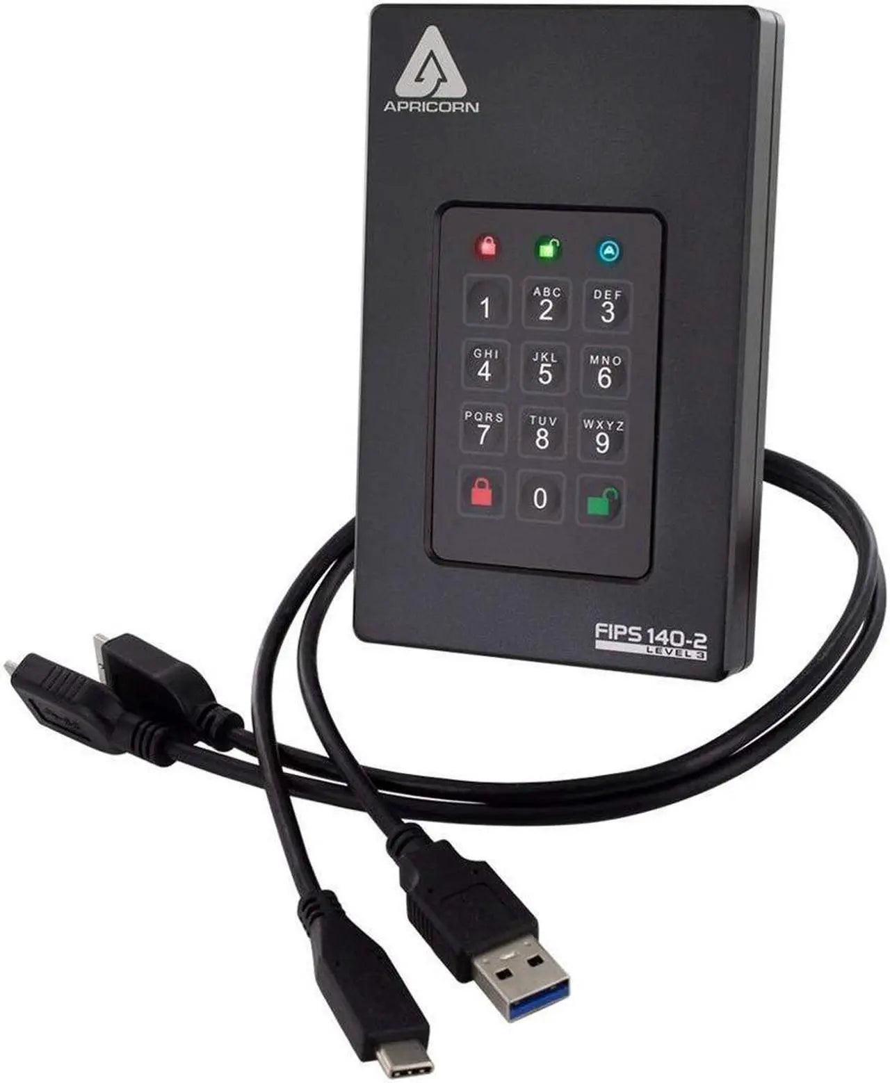 Apricorn 500GB Aegis Fortress L3- FIPS Level 3 Validated USB 3.0 Hardware Encrypted Portable Drive - Model AFL3-500