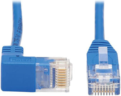 TRIPP LITE N204-S07-BL-DN 7 ft. Cat 6 Blue Down-Angle Cat6 Gigabit Molded Slim UTP Ethernet Cable -RJ45 Right-Angle Down M to RJ45 M