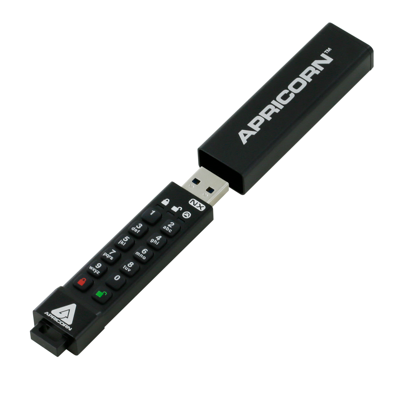 Apricorn Aegis Secure Key 3 NX 8GB 256-bit Encrypted FIPS 140-2 Level 3 Validated Secure USB 3.0 Flash Drive, ASK3-NX-8GB