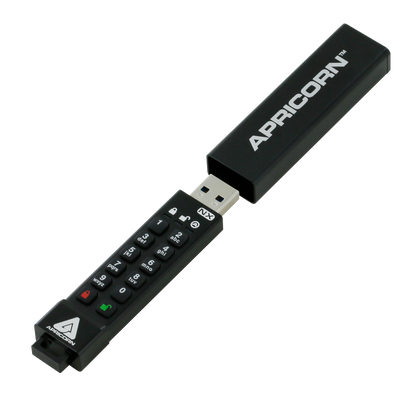 Apricorn Aegis Secure Key 3 NX 8GB 256-bit Encrypted FIPS 140-2 Level 3 Validated Secure USB 3.0 Flash Drive, ASK3-NX-8GB
