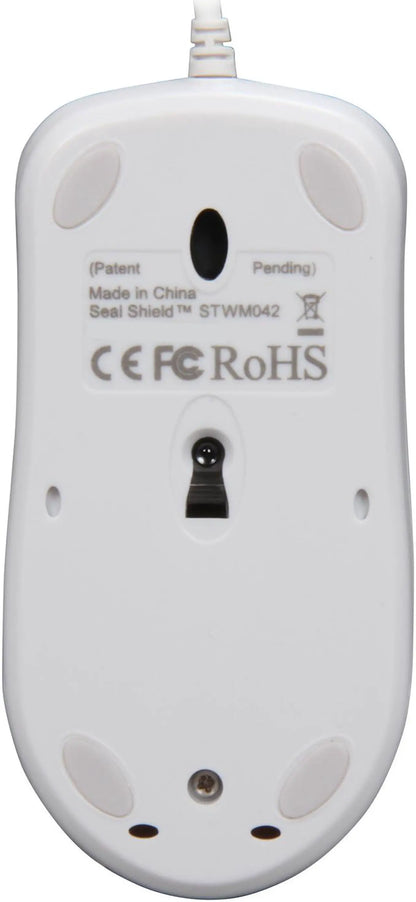 SEALSHIELD SILVER STORM Optical Mouse White 2 Buttons 1 x Wheel USB Wired Optical Mouse - Model STWM042 