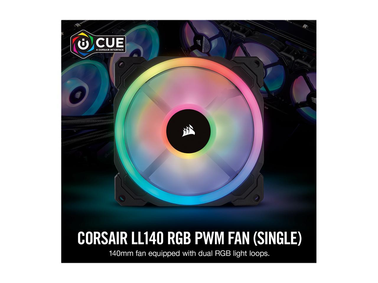Corsair LL Series CO-9050073-WW LL140 RGB, 140mm Dual Light Loop RGB LED PWM Fan, Single Pack