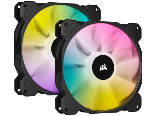CORSAIR iCUE SP140 RGB ELITE Performance 140mm PWM Dual Fan Kit with Lighting Node CORE, CO-9050111-WW