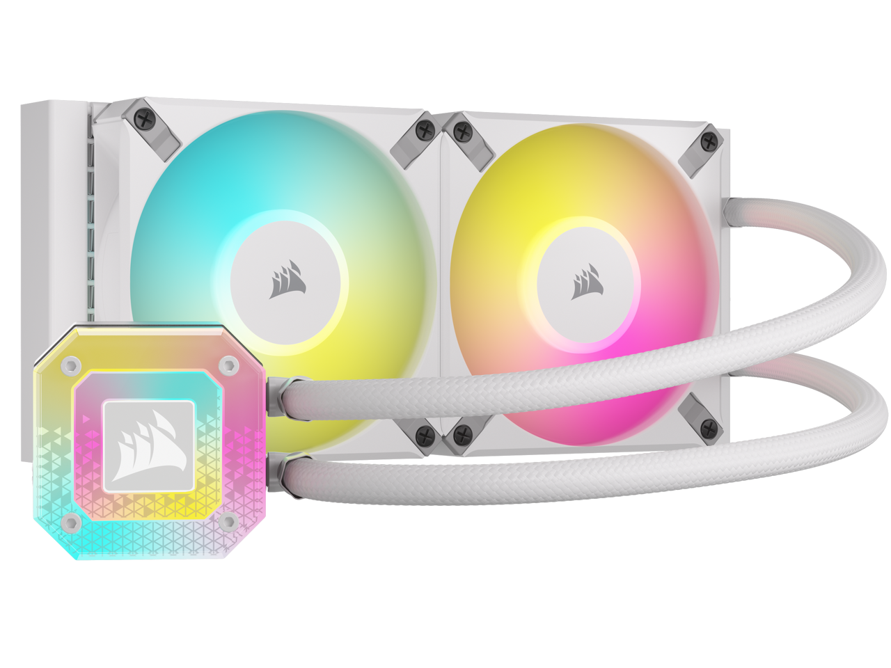 CORSAIR iCUE H100i ELITE CAPELLIX XT Liquid CPU Cooler - White - AF120 RGB ELITE Fans - 240mm Radiator - Intel® LGA 1700, 1200, 115X, 2066, AMD® AM5, AM4