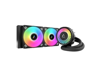 ARCTIC COOLING Liquid Freezer III - 240 A-RGB (Black): All-in-One CPU Water Cooler with 240mm radiator and 2x P12 PWM PST A-RGB fan, compatible Intel LGA1700, 1851 and AMD AM4, AM5 - Black color