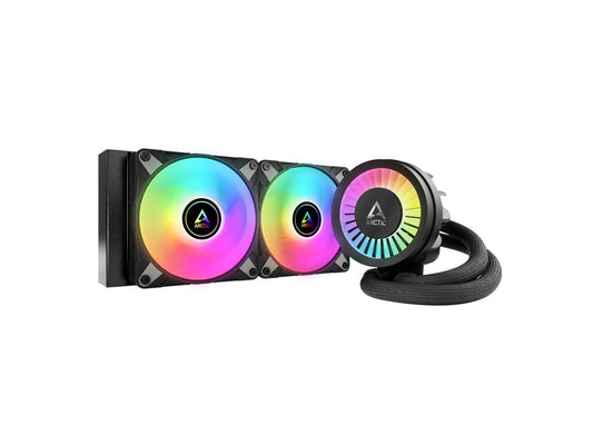 ARCTIC COOLING Liquid Freezer III - 240 A-RGB (Black): All-in-One CPU Water Cooler with 240mm radiator and 2x P12 PWM PST A-RGB fan, compatible Intel LGA1700, 1851 and AMD AM4, AM5 - Black color