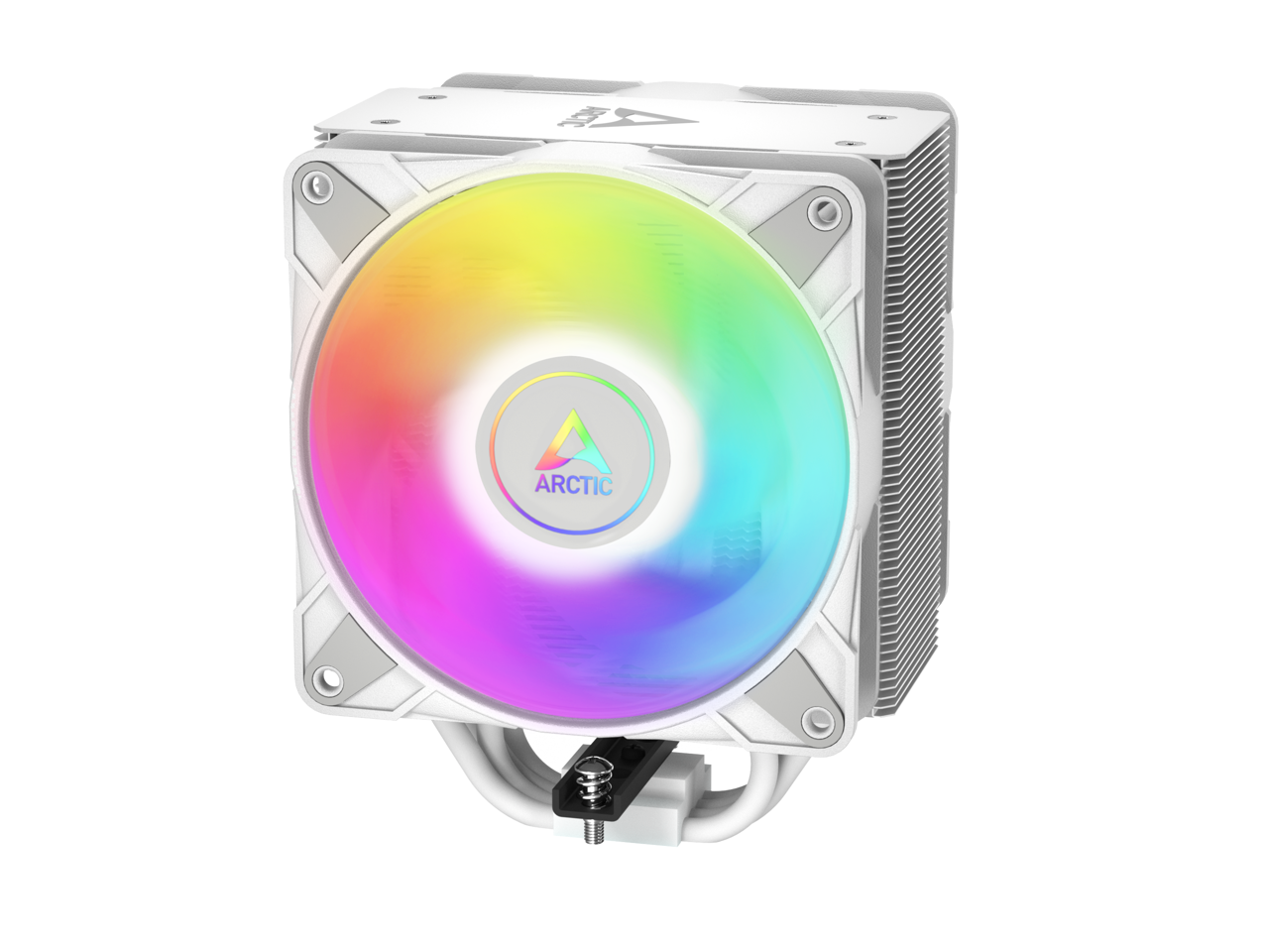 Freezer 36 A-RGB (White) – White CPU Cooler for Intel Socket LGA1700 and AMD Socket AM4, AM5, Direct touch technology, duo 12cm Pressure Optimized Fan with A-RGB lighting in push pull configuration