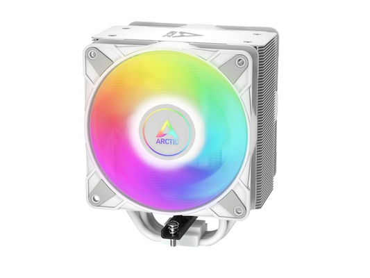 Freezer 36 A-RGB (White) – White CPU Cooler for Intel Socket LGA1700 and AMD Socket AM4, AM5, Direct touch technology, duo 12cm Pressure Optimized Fan with A-RGB lighting in push pull configuration