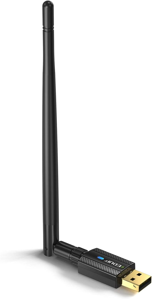 USB Bluetooth 5.3 Adapter for PC, Driver Free, Long Range 492FT / 150M Bluetooth Stick Receiver & Transmitter Compatible with Windows 11/10/8.1, (Need to Disable Built-in Bluetooth of PC) - Black