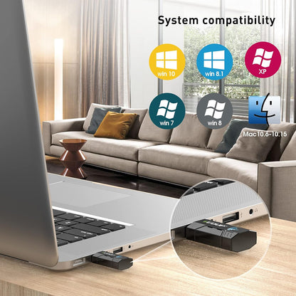 EDUP AC 1300Mbps USB WiFi Adapter for PC USB 3.0 Wireless Dongle, 5Ghz /2.4Ghz Dual Band 802.11ac Network Adapter for Desktop Laptop,Built-in Antenna Supports Windows 10/8/7/XP/Vista/Mac10.6~10.15 -