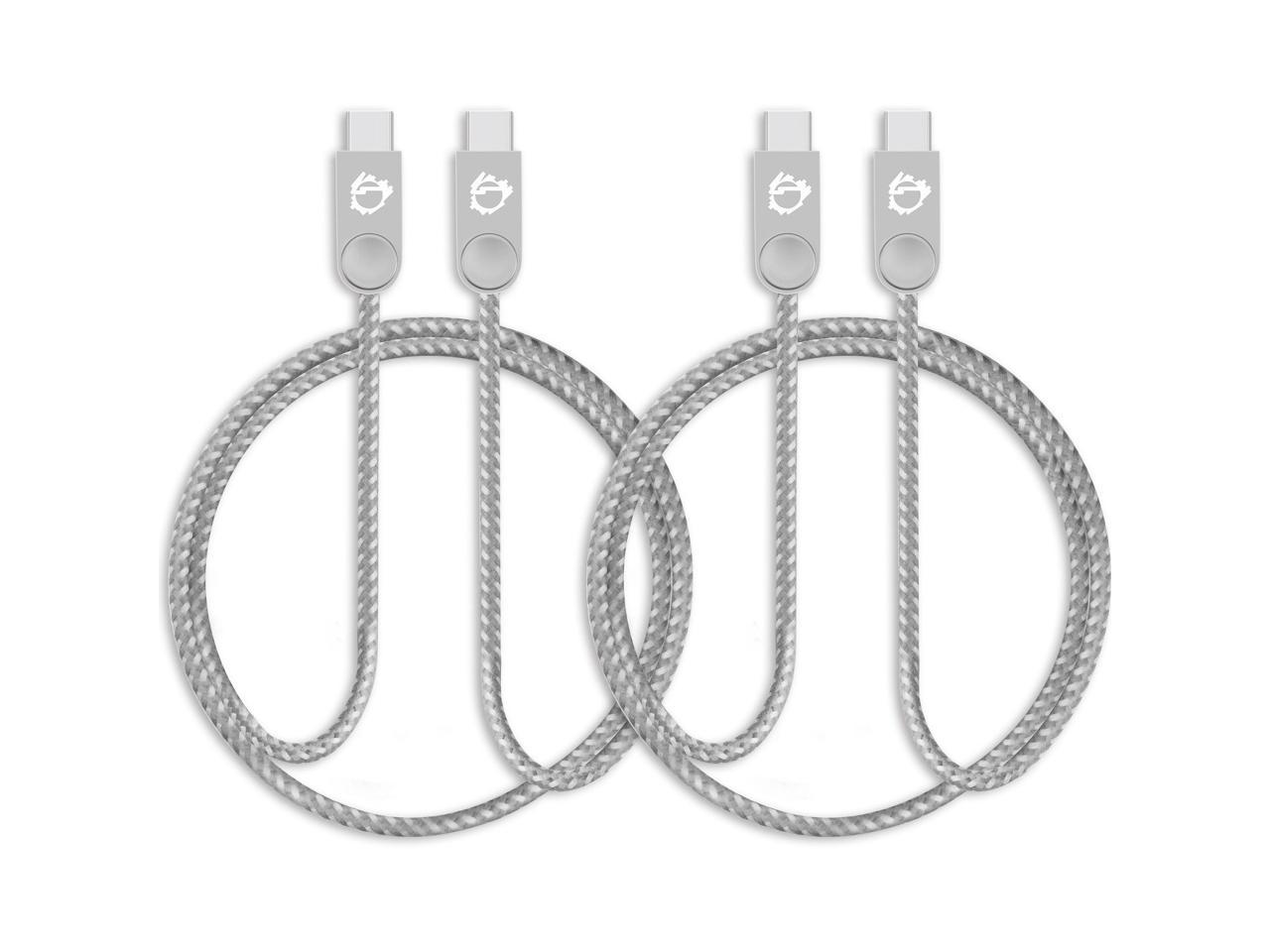 SIIG Zinc Alloy USB-C to USB-C Charging & Sync Braided Cable - 1.65ft, 2-Pack