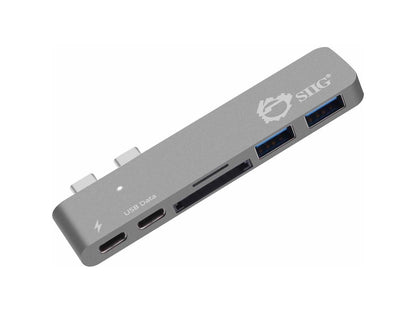 SIIG Thunderbolt 3 USB-C Hub with Card Reader & PD Adapter - Space Gray