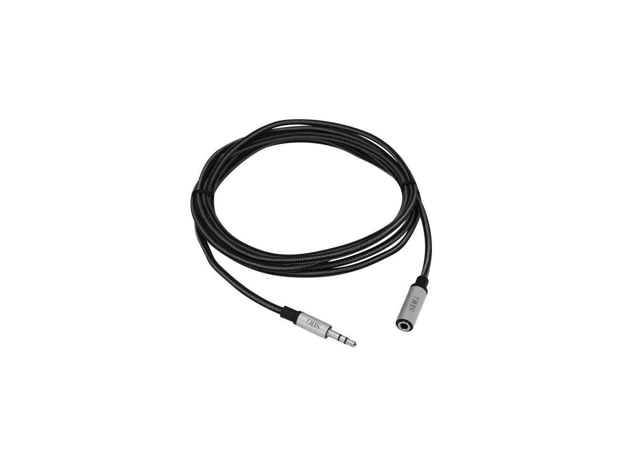 SIIG CB-AU0C12-S1 6.56 ft. Woven Fab Stereo Aux Cable Male to Female