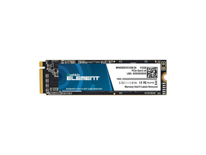 Mushkin 512GB ELEMENT M.2 2280 PCIE GEN3 X4 Solid State Drive
